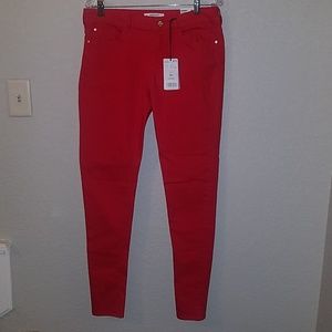 Mango Denim & Tees Red Skinny Pants